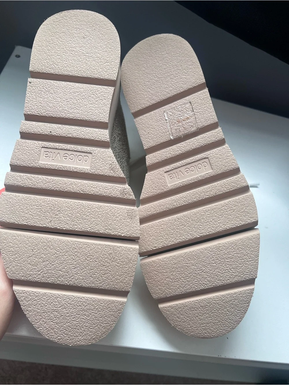 Dolce Vita Metallic Cream Lace-Up Platform Sneakers